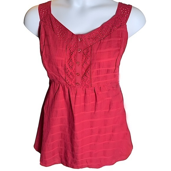 TORRID 100%‎ Cotton Babydoll Windowpane Button Front Tank NWT - Picture 5 of 7
